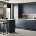 Greenwich Marine Blue Handleless Kitchen Set Shot