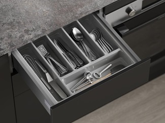 Greenwich Charcoal Handleless Detail Lifestyle Cutlerydrawer