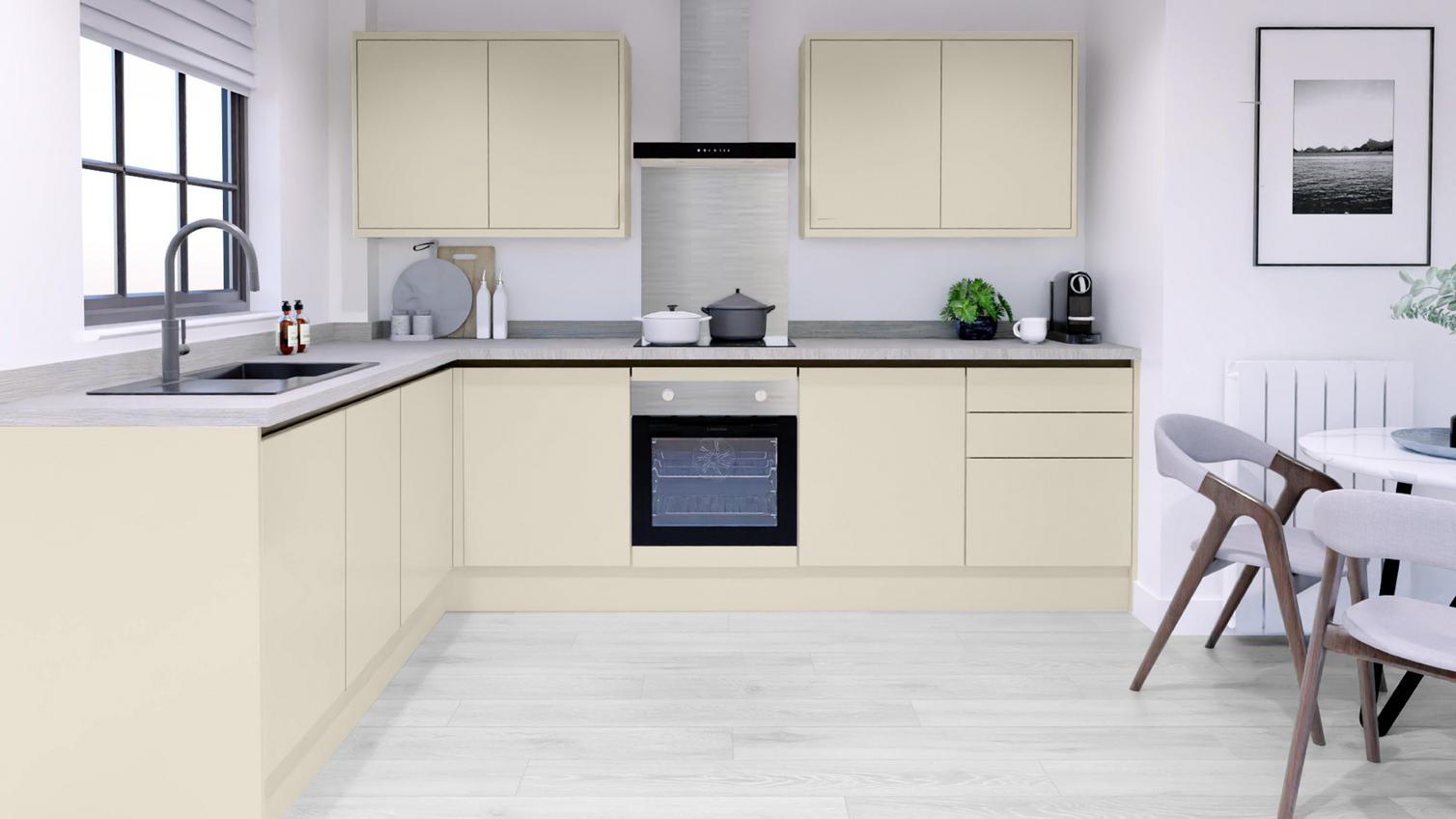 Greenwich Sandstone Handleless EKES L-Shape