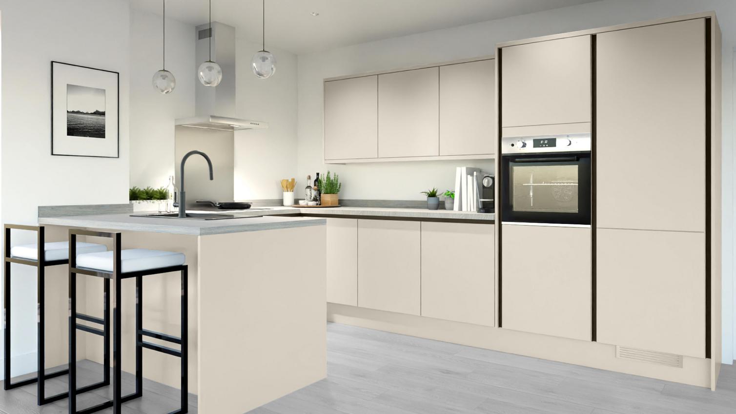 Greenwich Sandstone Handleless EKES Peninsula