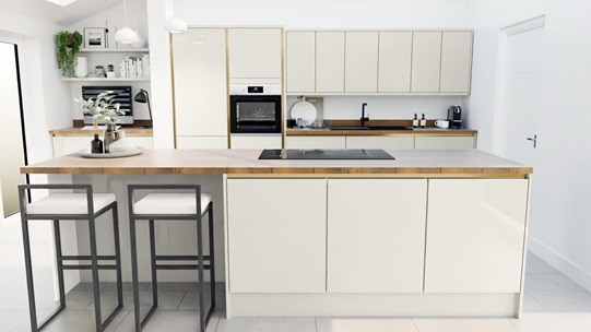 Greenwich Gloss Porcelain Handleless EKES Island