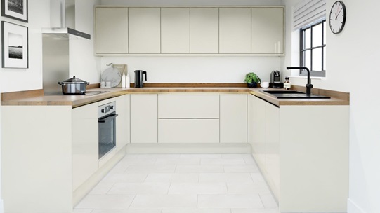 Greenwich Gloss Porcelain Handleless EKES UShaped