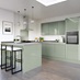 Greenwich Gloss Reed Green Handleless EKES Peninsula
