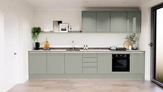 Greenwich Gloss Reed Green Handleless EKES Single Wall
