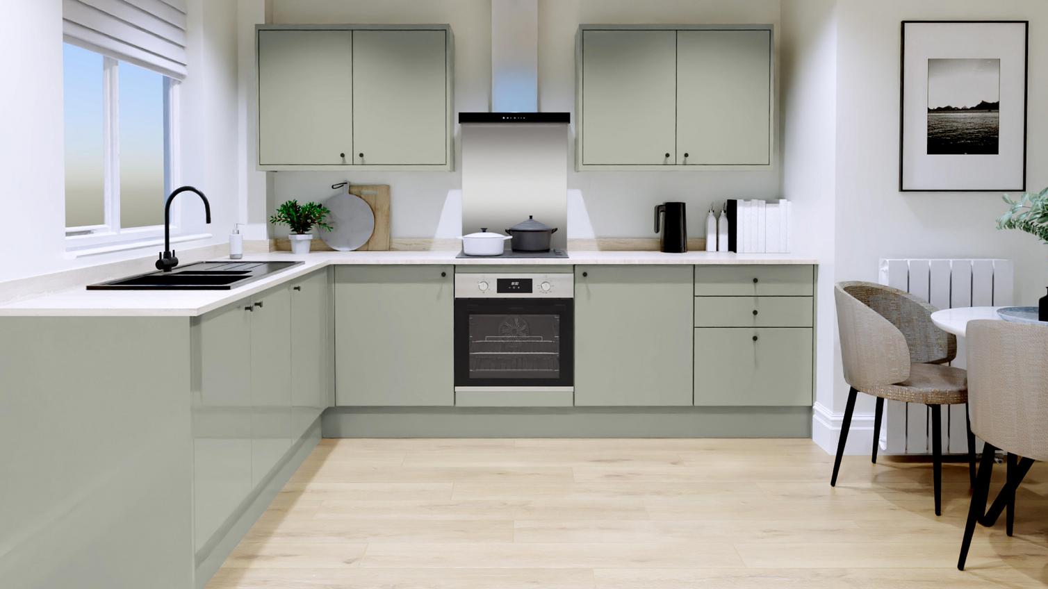 Greenwich Gloss Reed Green EKES LShaped