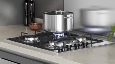 Greenwich Slate Grey Handleless Hob Cameo