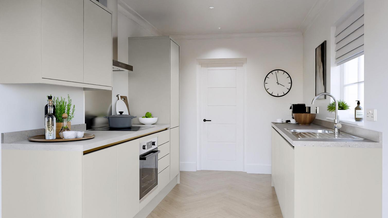 Greenwich Handleless Porcelain EKES Galley