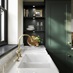 Chelford Fir Green Sink and Tap Cameo