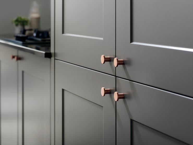 Brushed Copper Effect Contemporary knob handles