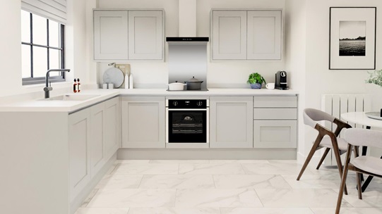 Chelford Dove Grey Handless EKES L Shape Main Set Shot