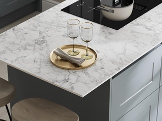 Chelford dusk blue handleless island