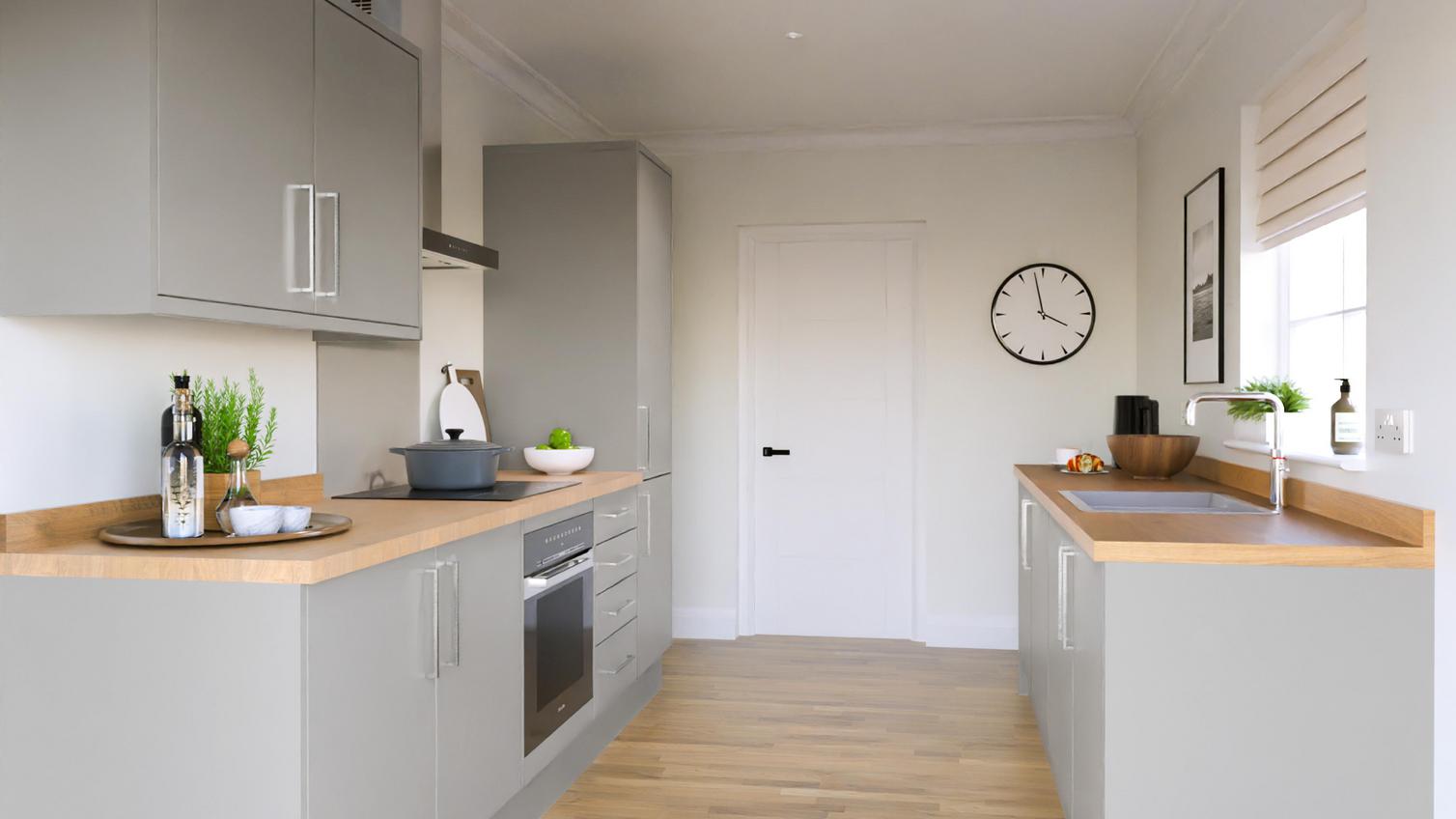 Hockley Super Matt Dove Grey EKES Galley Main Set Shot