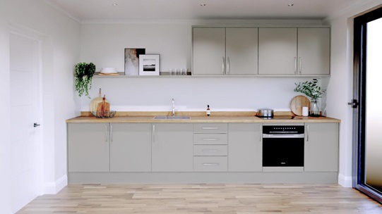 Hockley Super Matt Dove Grey EKES Single Wall Main Set Shot