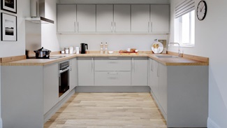 Hockley Super Matt Dove Grey EKES U Shaped Main Set Shot