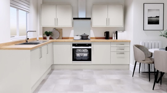 Hockley Mirror Gloss Dove Grey EKES L Shaped Main Set Shot