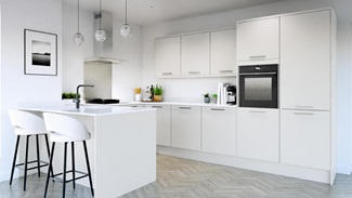 Hockley Mirror Gloss White EKES Peninsula Main Set Shot