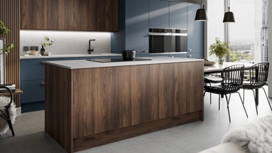 Hockley Super Matt Marine Blue and Hockley Textures Walnut