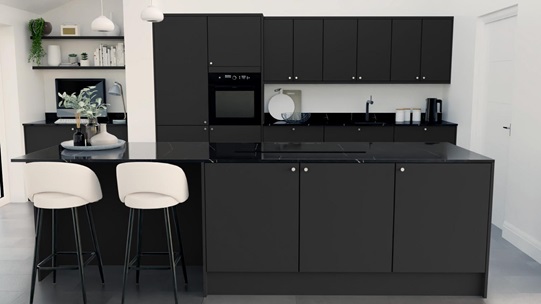 Hockley Super Matt Charcoal EKES Island Main Set Shot