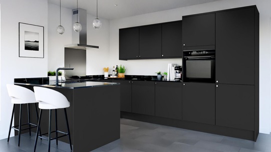 Hockley Super Matt Charcoal EKES Peninsula Main Set Shot