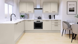 Hockley Mirror Gloss Sandstone EKES LShape Main Set Shot