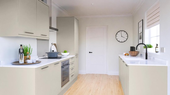 Hockley Mirror Gloss Sandstone EKES Galley Main Set Shot