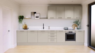 Hockley Mirror Gloss Sandstone EKES Single Wall Main Set Shot