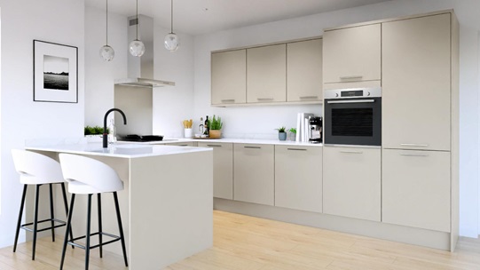 Hockley Mirror Gloss Sandstone EKES Peninsula Main Set Shot