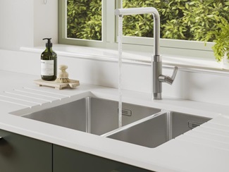 Hockley Super Matt Fir Green Sink and Tap