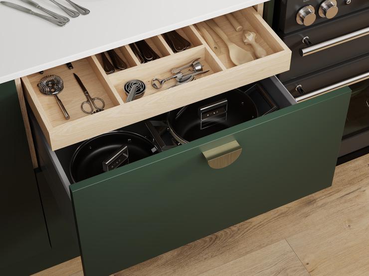 Hockley Super Matt Fir Green Drawer Storage