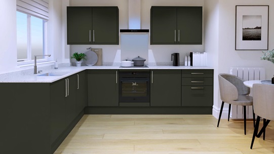 Hockley Super Matt Fir Green EKES L Shape