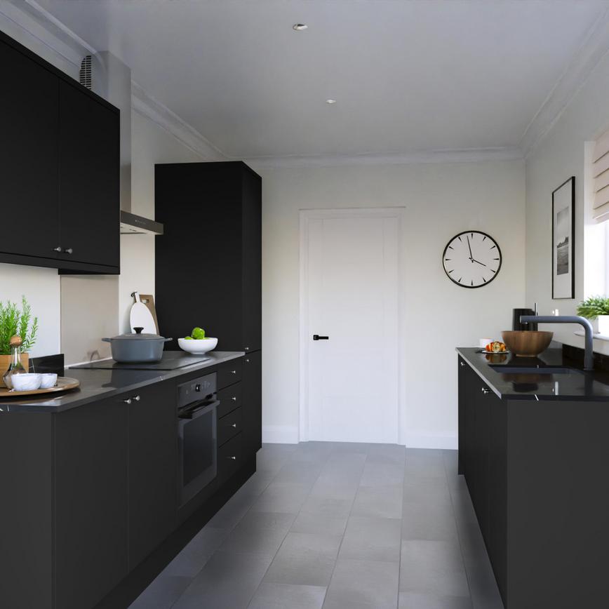 Hockley Super Matt Black Set Shot Galley