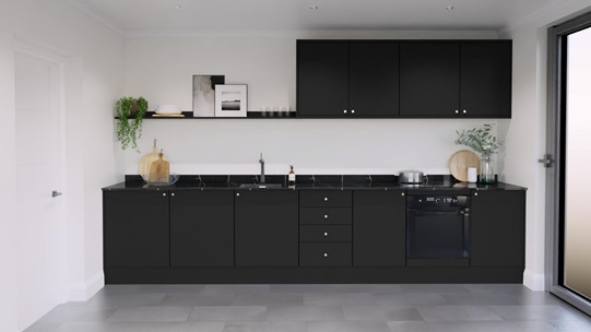 Hockley Super Matt Black Set Shot Single Wall