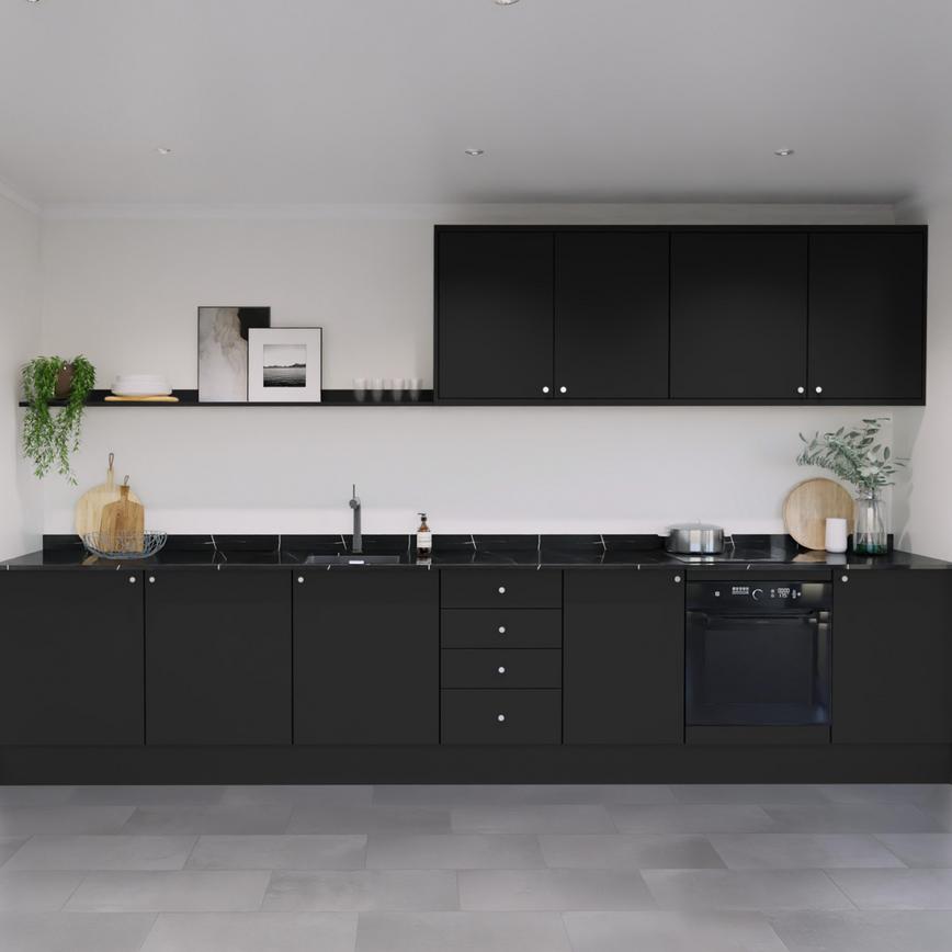 Hockley Super Matt Black Set Shot Single Wall