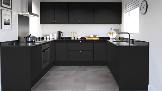 Hockley Super Matt Black Set Shot U Shaped