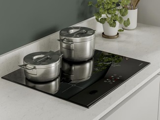 Hockley Super Matt Dove Grey Handleless Cooking Area