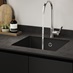 Hockley Super Matt Black Handleless Sink and Tap