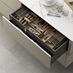 Hockley Super Matt Handleless Sandstone Internal Drawer Cameo