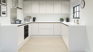 Hockley Super Matt White Handleless EKES U Shape Main Set Shot