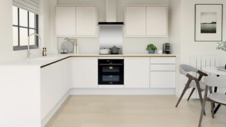 Hockley Super Matt White Handleless EKES L Shape Main Set Shot