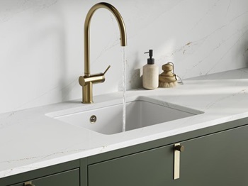 Hockley Super Matt Fir Green In-Frame Sink and Tap