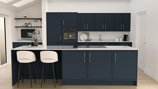 Hockley Super Matt Marine Blue In-Frame EKES Island