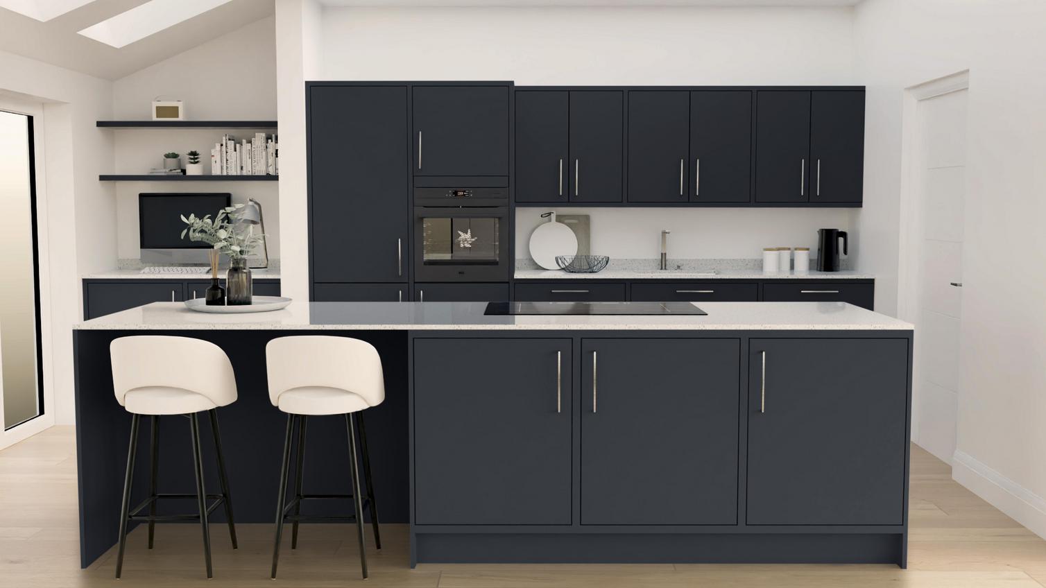 Hockley Super Matt Navy In-Frame EKES Island