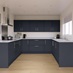 Hockley Super Matt Navy In-frame U-shape kitchen
