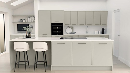 Hockley Super Matt Sandstone In-Frame EKES Island