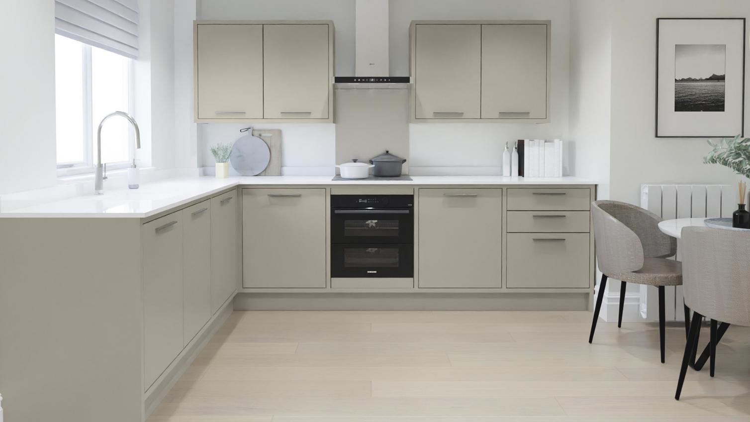 Hockley Super Matt Sandstone In-Frame EKES L-Shape