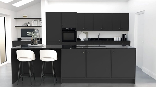 Hockley Super Matt Charcoal In-Frame EKES Island