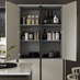 Hockley Dark Stone Handleless Larder Cameo
