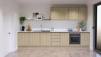 Hockley Textures Oak Handleless Single Wall