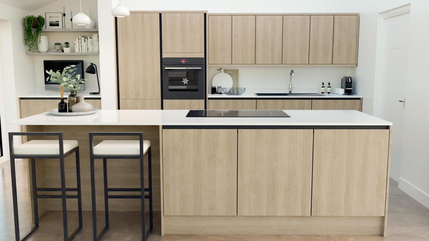 Hockley Textures Oak Handleless Island