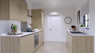 Hockley Textures Oak Handleless Galley